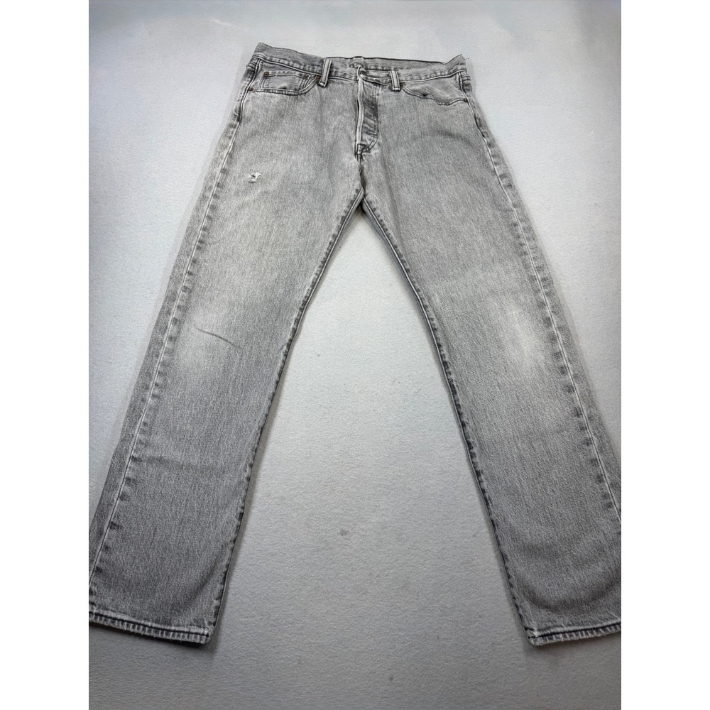 Levis 501 Original Fit Gray Jeans Mens 31x30 Button Fly Straight Leg Denim